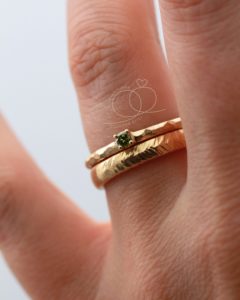 Vorsteckring am Ehering grüner Stein Olivi